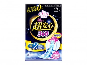 爱丽丝 超安心360夜用超长护翼卫生巾 12.00 PIECE