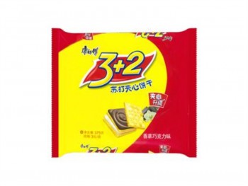 康师傅 3+2 苏打夹心饼干 香草巧克力 375克