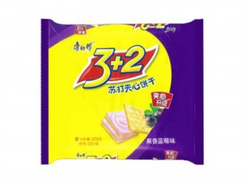 康师傅 3+2 苏打夹心饼干 果香蓝莓味 375克